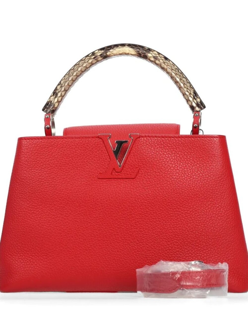 Louis Vuitton Capucines PM Rubis Red Python Handle Full Set Unused